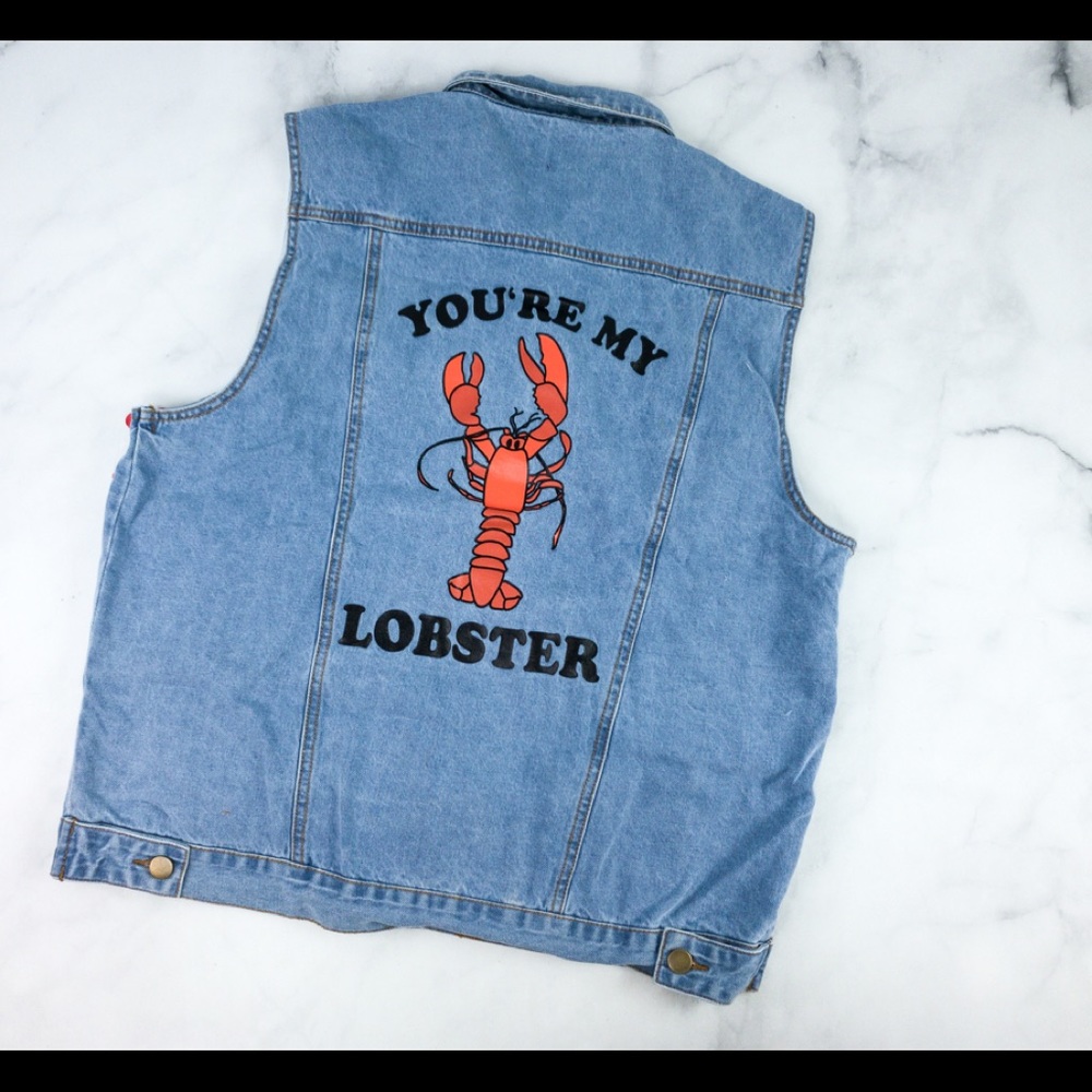 Your my lobster friends denim vest